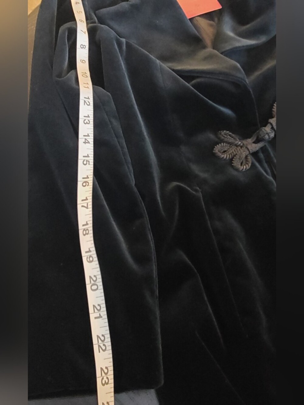 NWT JS Collections Vintage Black 100% Cotton Velvet Long Coat, Pinup Goth, Med - Picture 9 of 16